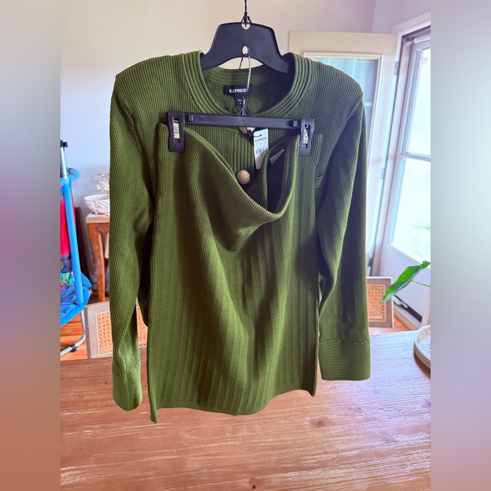 Express Olive Green Military Inspired Skirt Set - Picture 9 of 11